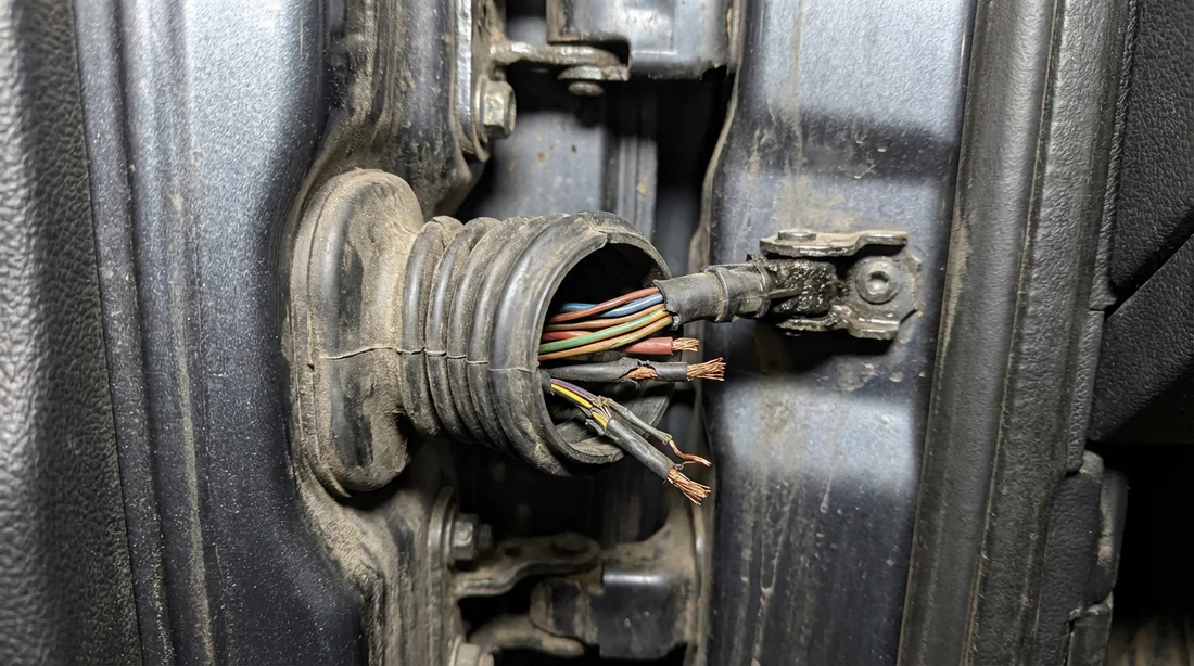 Fils électriques coupés dans le faisceau de portière Berlingo 2