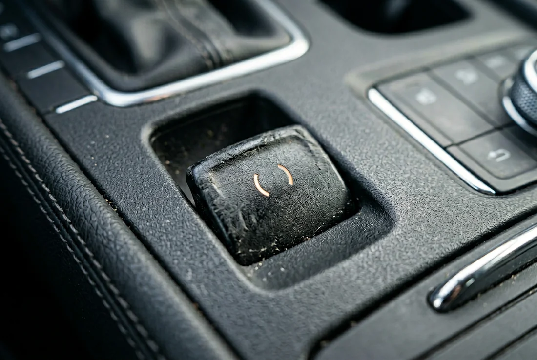 Mécanicien professionnel inspectant l'étrier et le moteur du frein de stationnement électrique sur la roue arrière