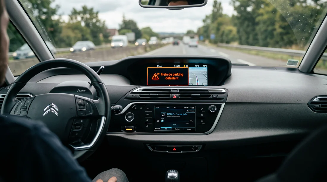 Utilisation d'une valise de diagnostic automobile connectée à la prise pour lire les codes d'erreur du frein