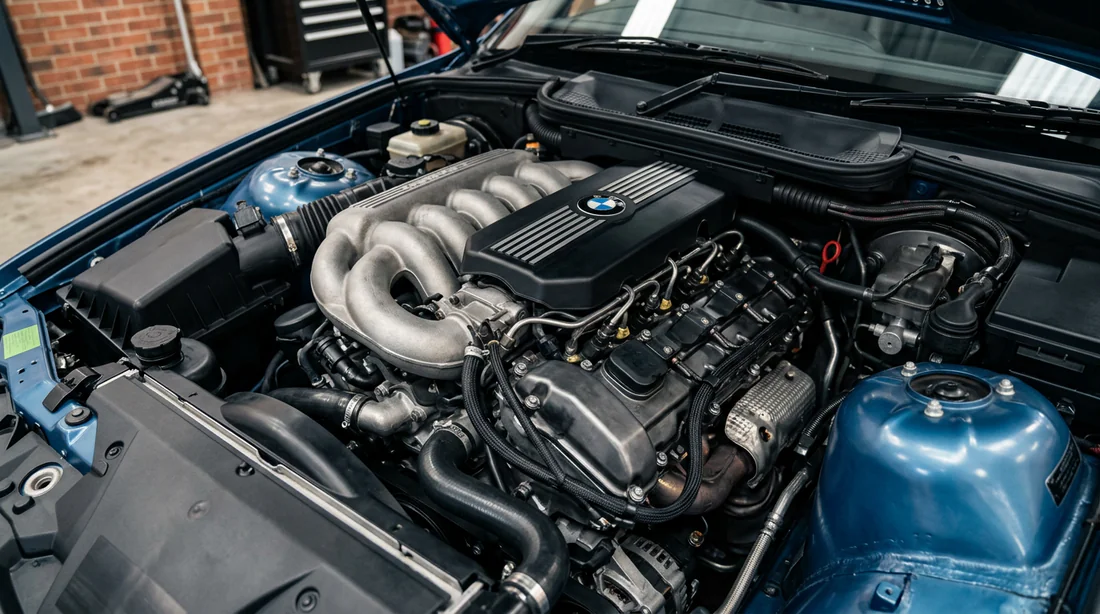 Détail de l'intercooler présent sur la version tds du moteur BMW M51