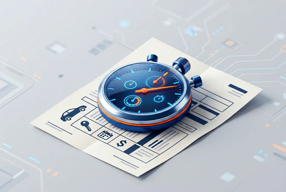 Infographie présentant les différentes étapes et délais d'acceptation d'un dossier de leasing auto