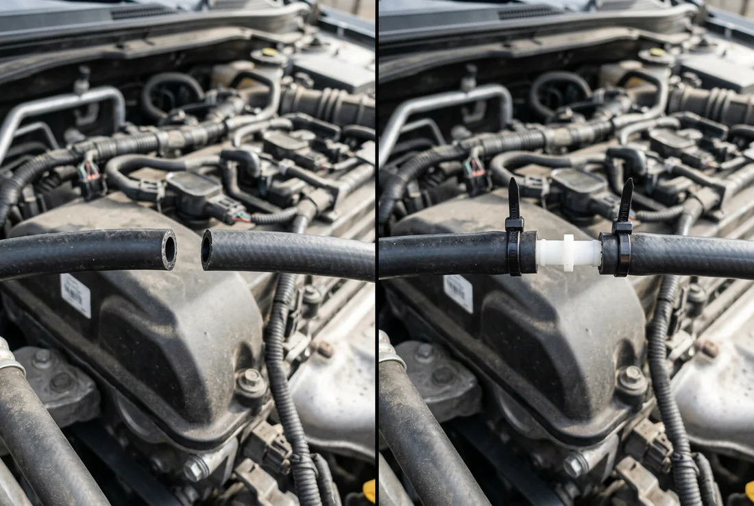 Fuite de liquide de lave-glace sous la voiture indiquant un problème au niveau du circuit