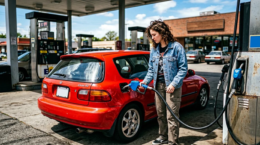 Remplissage du réservoir d'une voiture avec du Superéthanol E85
