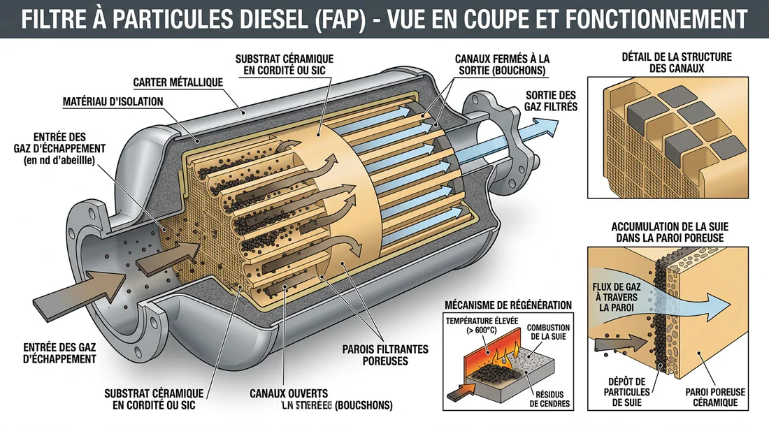 Voiture en circulation urbaine responsable de l'encrassement du FAP