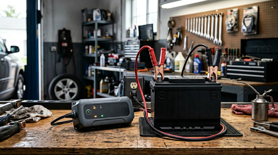 Recharge d'une batterie de voiture avec un chargeur externe