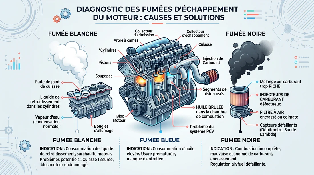 Fuite de liquide de refroidissement causant de la vapeur sous le capot.
