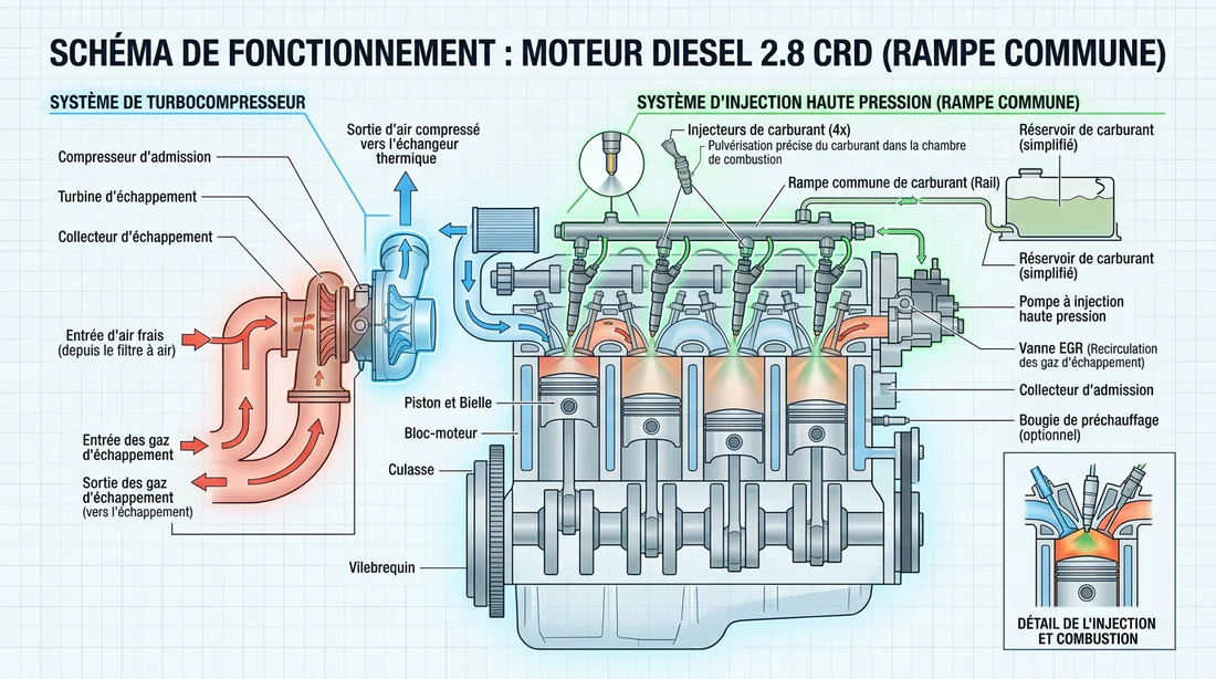 Mécanicien travaillant sur le moteur d'une Jeep Wrangler JK