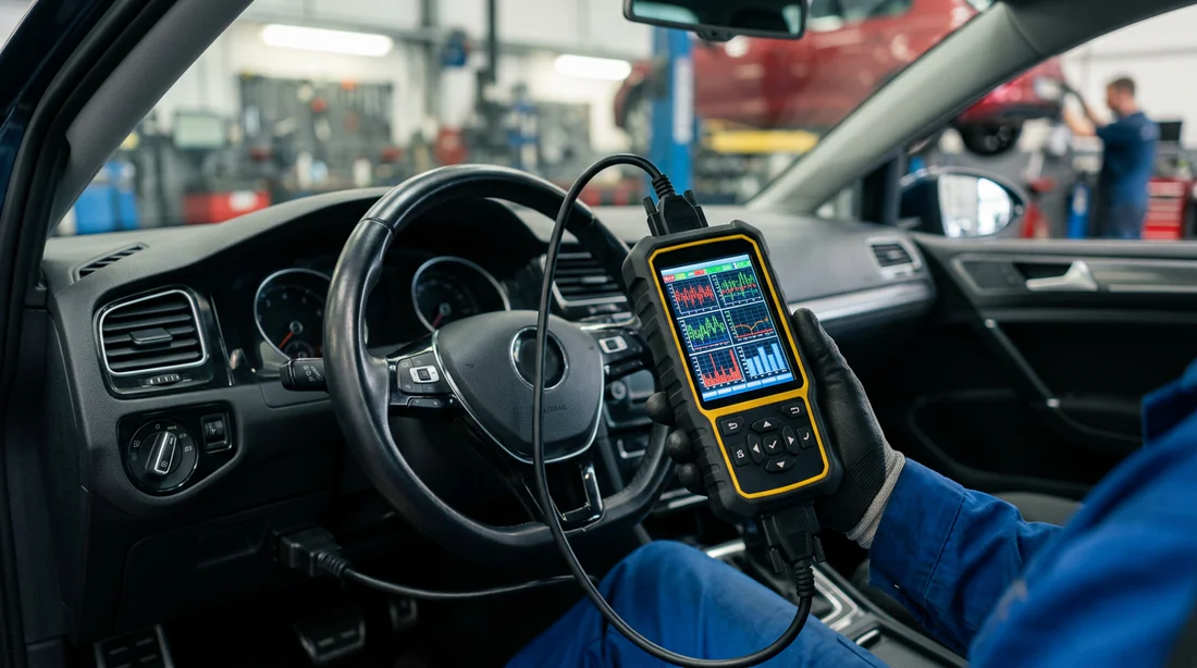 Scanner OBD2 connecté pour diagnostiquer une panne électronique
