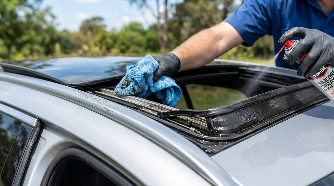 Trousse à outils de secours Mini Cooper incluant la manivelle de toit ouvrant.