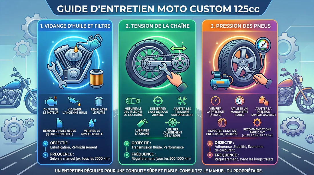 Infographie du programme d'entretien Magpower Avengers 125