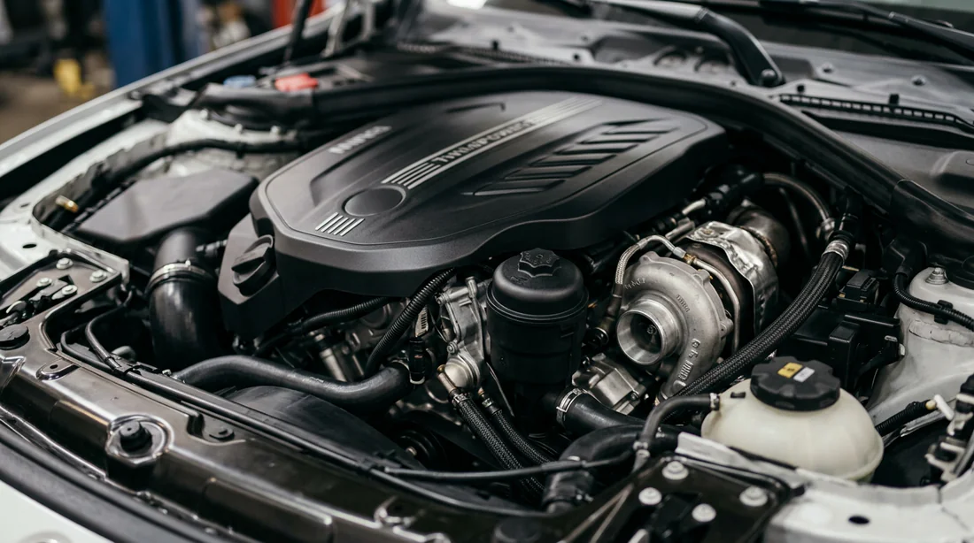 Moteur BMW propre après entretien