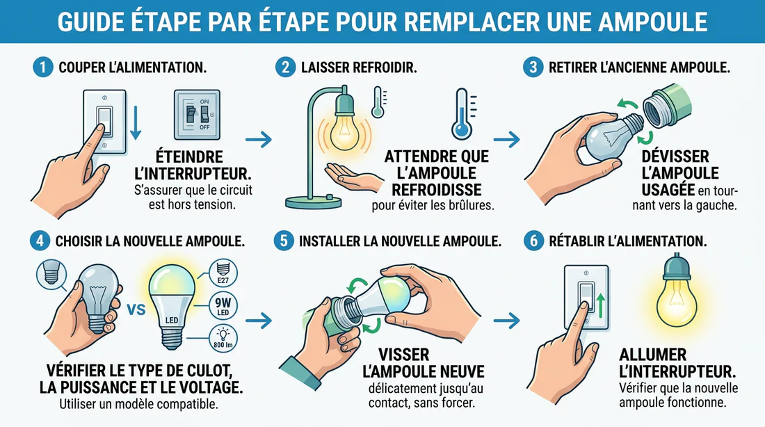Schéma remplacement ampoule voiture