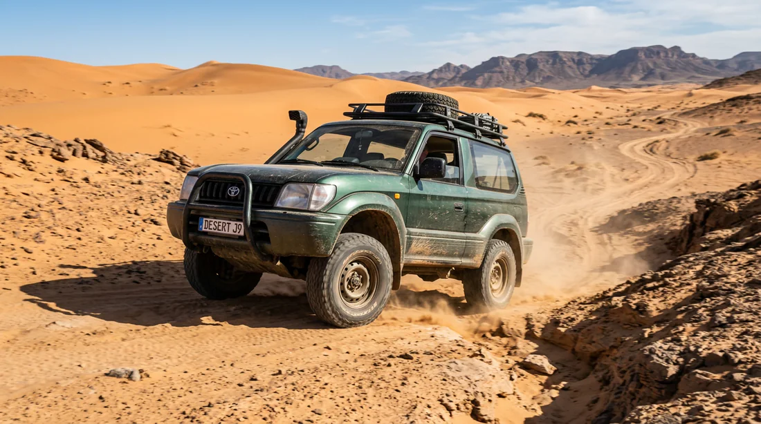 Toyota Land Cruiser Serie 9 en franchissement tout-terrain