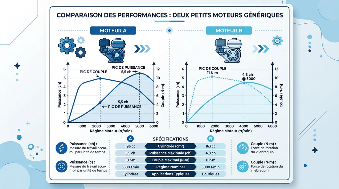 Graphique de performance comparée entre 8 soupapes et 16 soupapes.