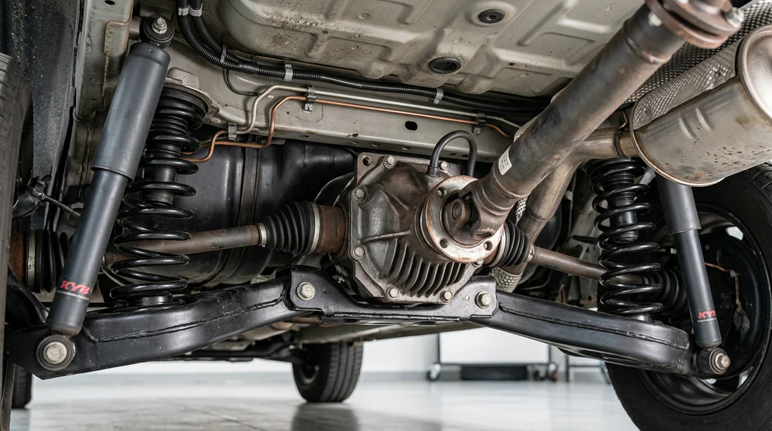 Détails de la transmission intégrale du Renault Kangoo 4x4.