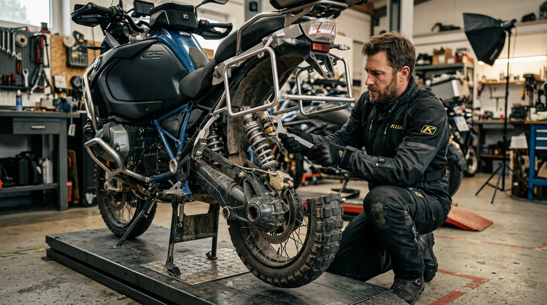 Réglage de la suspension d'une moto pour réduire la hauteur de selle