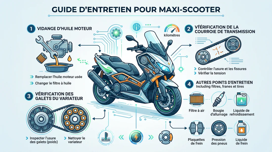 Infographie des étapes de maintenance du Gilera GP 800