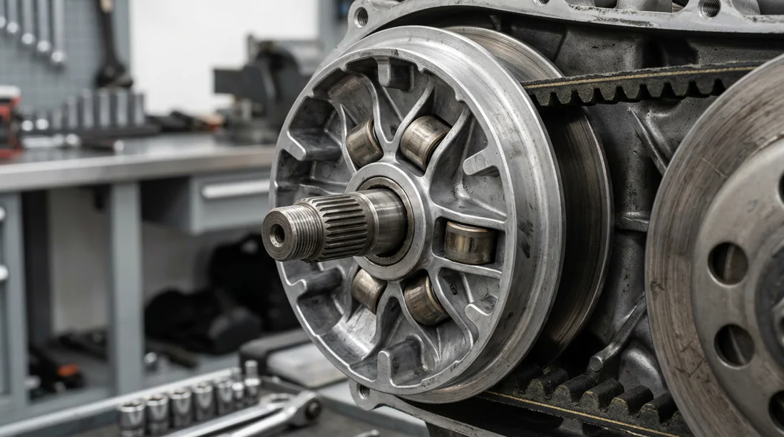 Vue détaillée du carter de transmission d'un Gilera GP 800