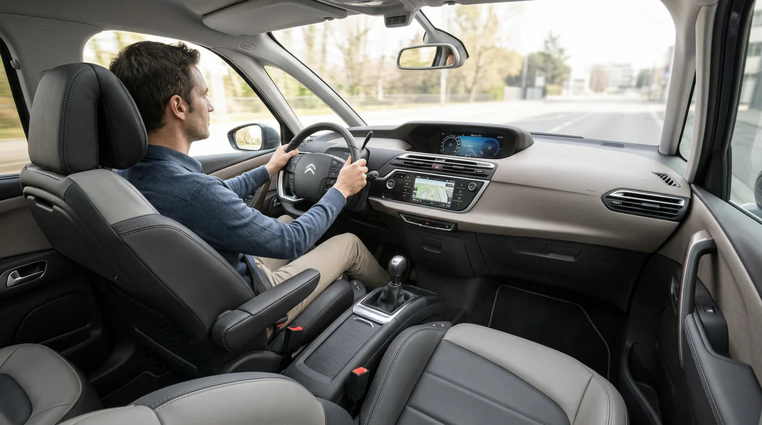 Habitacle intérieur confortable d'un Citroën C4 Picasso