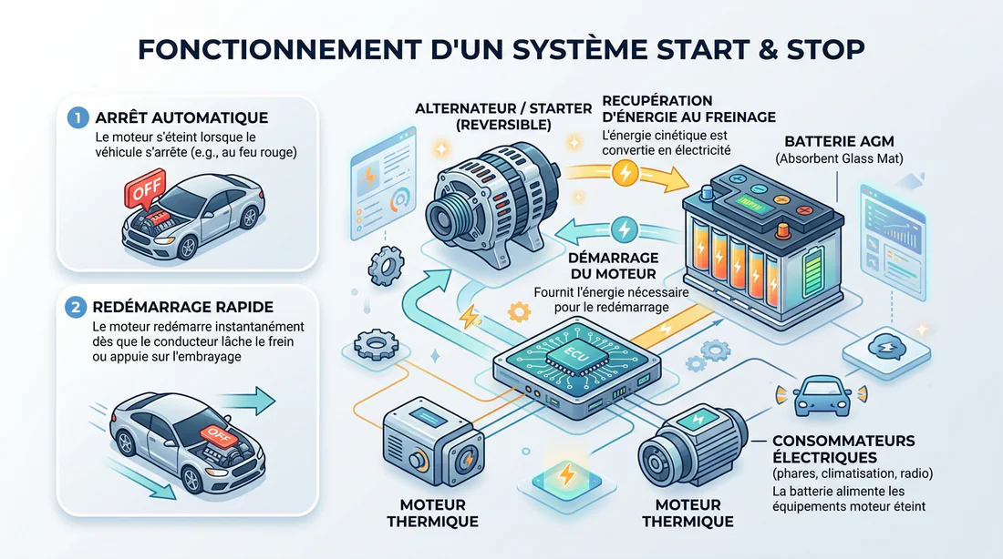 Schéma de fonctionnement du système Start and Stop