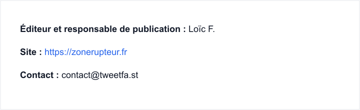 Éditeur, Site, Contact
