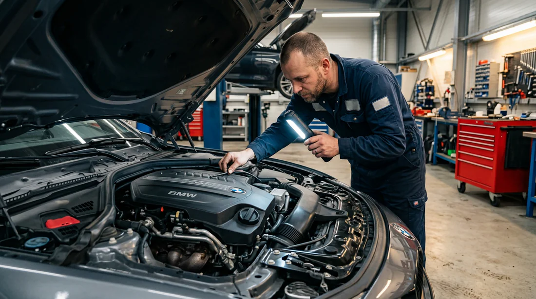 Inspection approfondie des pièces sous le capot par un mécanicien professionnel
