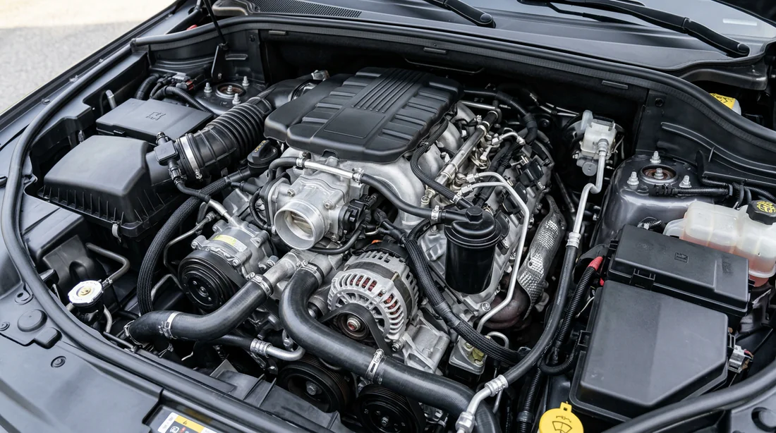 Moteur V6 CRD sous le capot d'un Jeep Grand Cherokee WK2