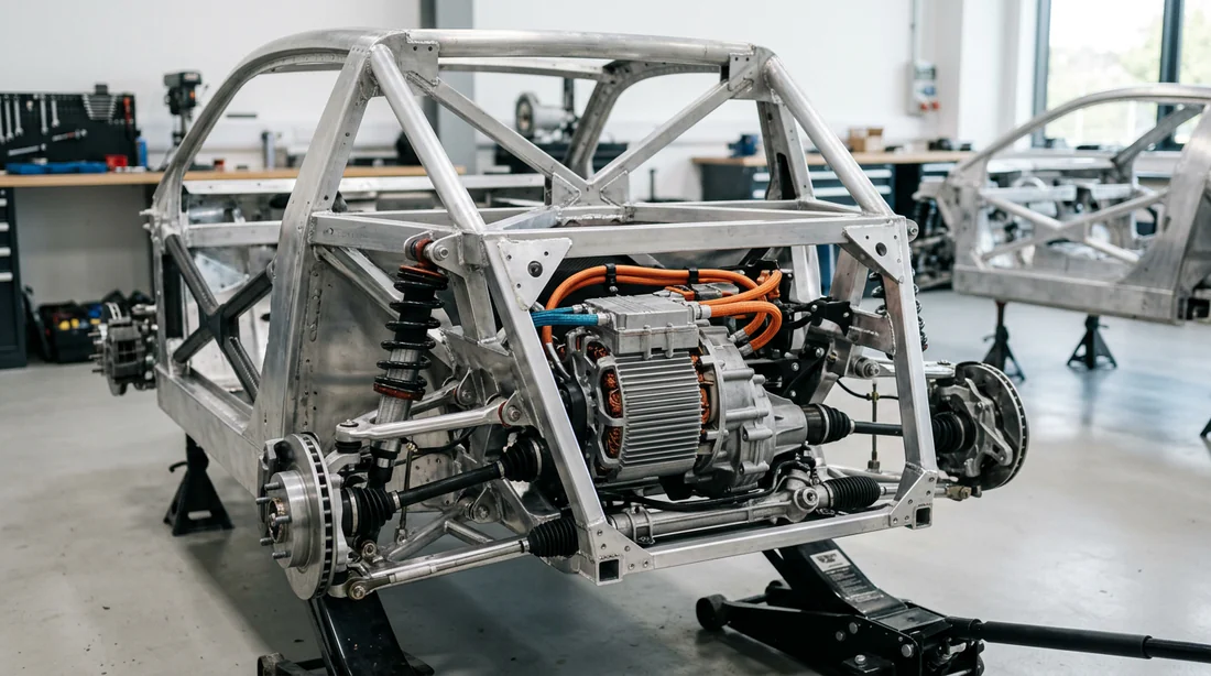 Conception technique du châssis léger et motorisation de La Bagnole