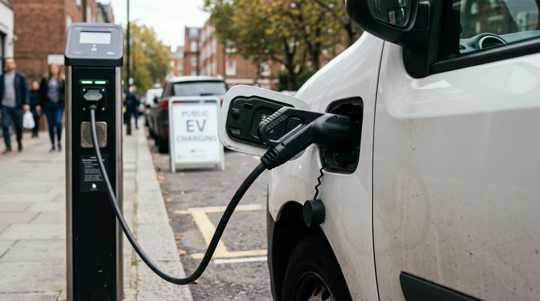 Câble de recharge connecté à un Renault Kangoo ZE électrique
