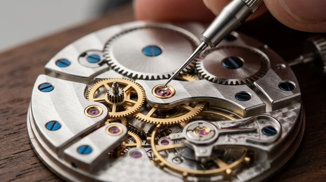 Lubrification des rouages et du barillet d'un mouvement d'horlogerie