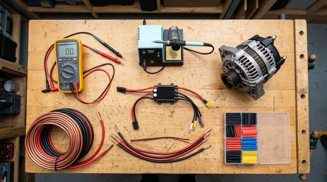Matériel et outils nécessaires pour transformer un alternateur