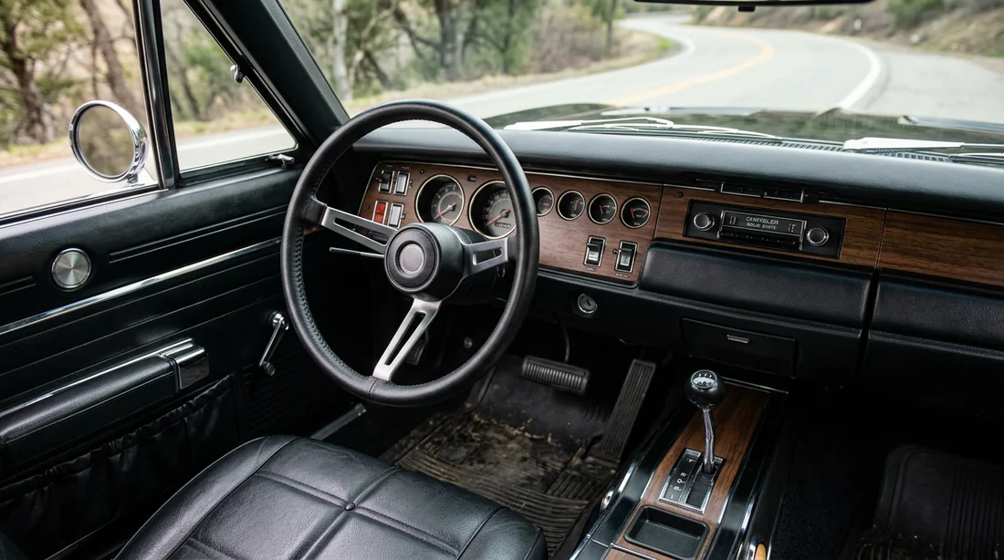 Habitacle et tableau de bord de collection d'une Dodge Charger 1969